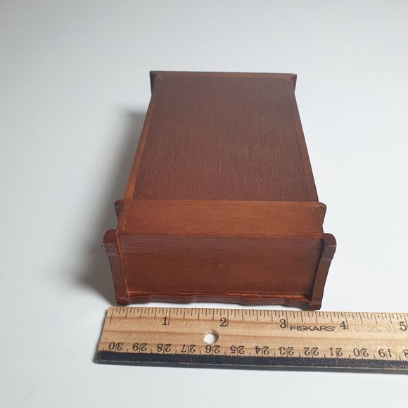 Vintage Miniature Dollhouse Wooden Display Cabinet Bookshelf Window Door Drawer - Picture 5 of 5